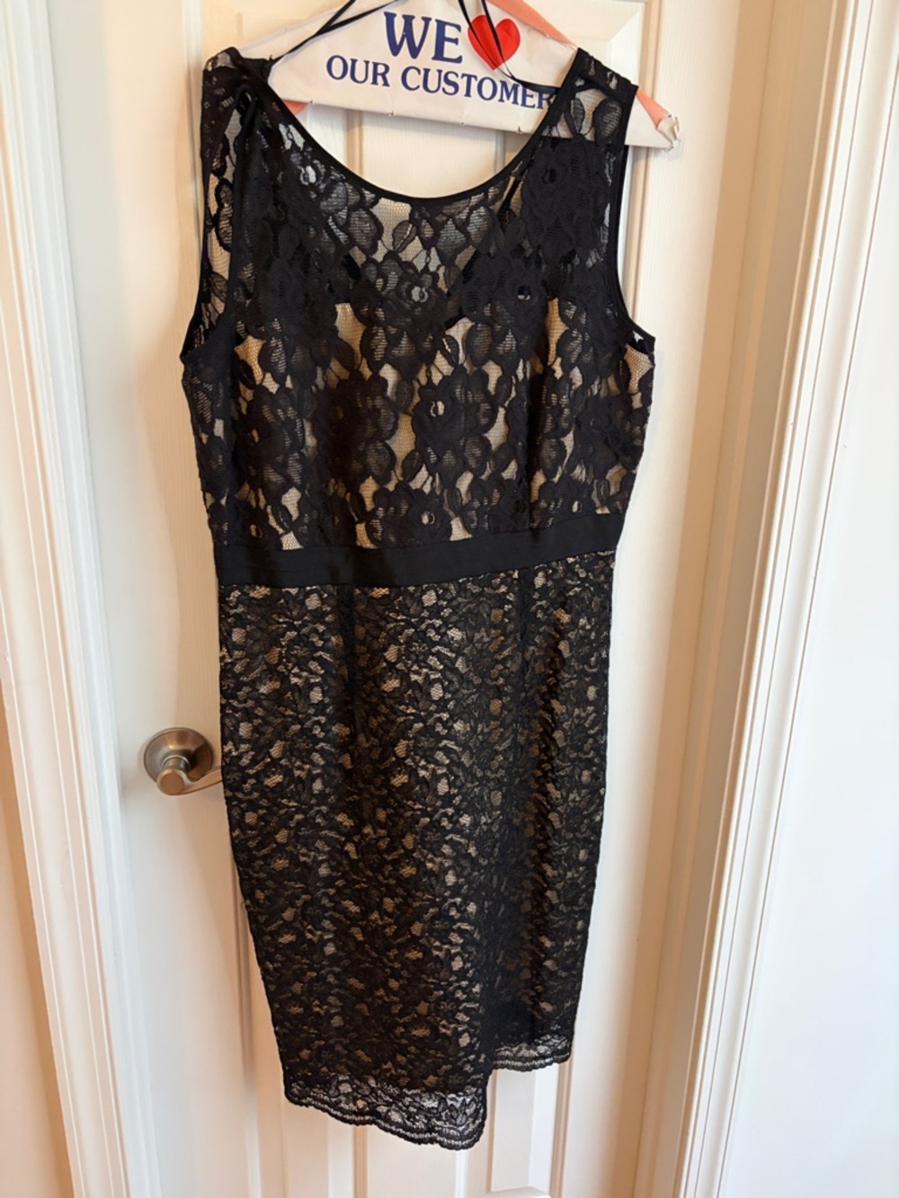 Jax Black Lace  Dress with Nude Lining